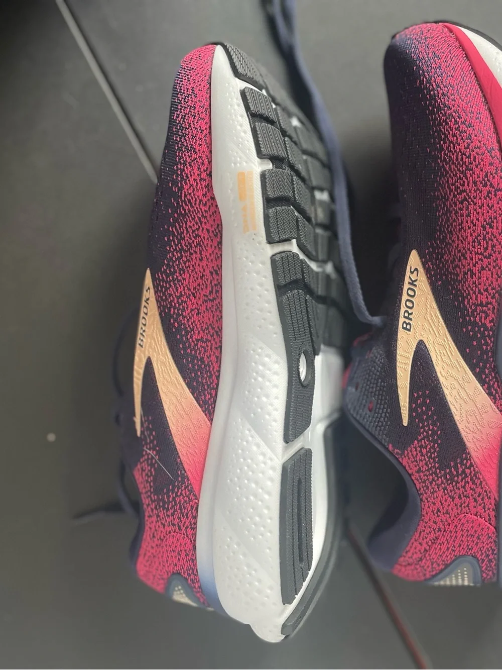 Brooks Ghost 16 Women's Running Shoes - Navy, Pink & Cream Accents